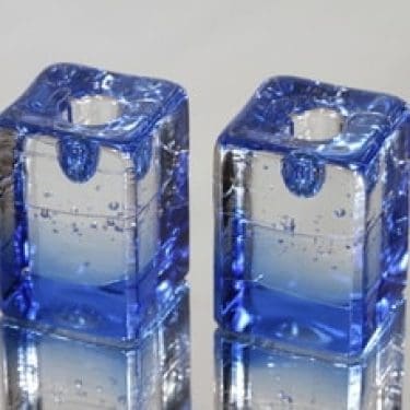 Iittala Arktia kynttilänjalat, sininen, 2 kpl, suunnittelija Timo Sarpaneva, pieni
