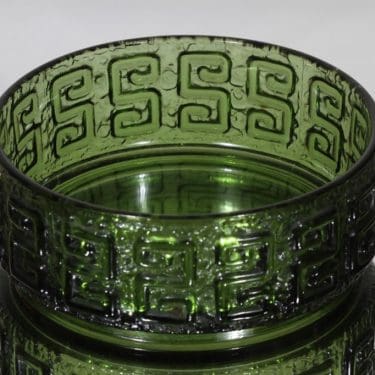 Riihimäen lasi Taalari kulho, vihreä, suunnittelija Tamara Aladin, massiivinen