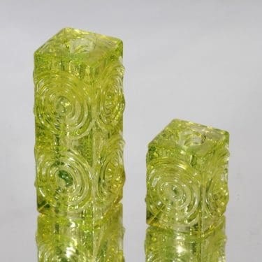 Riihimäen lasi Rengas kääntömaljakot, eri kokoja, 2 kpl, suunnittelija Tamara Aladin, eri kokoja, eri kokoja