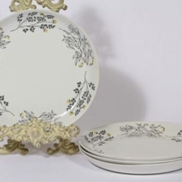 Arabia Hilkka lautaset, matala, 4 kpl, suunnittelija Esteri Tomula, matala, serikuva, matala