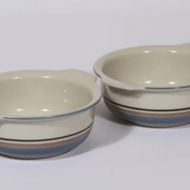 Arabia Uhtua annoskulhot, 2 kpl, suunnittelija Inkeri Leivo, raitakoriste