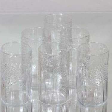 Nuutajärvi Flora lasit, 30 cl, 6 kpl, suunnittelija Oiva Toikka, 30 cl, 30 cl