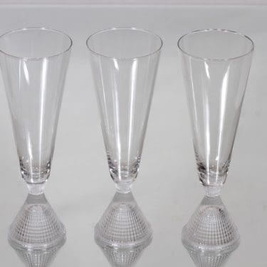 Iittala Briljant kuohuviinilasit, kirkas, 3 kpl, suunnittelija Tapio Wirkkala,