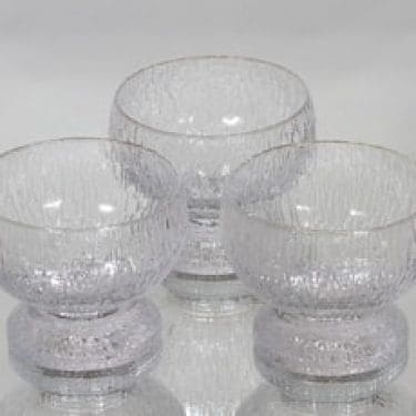 Iittala Kekkerit annoskulhot, kirkas, 3 kpl, suunnittelija Timo Sarpaneva,