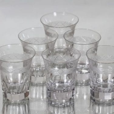 Nuutajärvi Antica lasit, 15 cl, 6 kpl, suunnittelija , 15 cl, hiottu, 15 cl