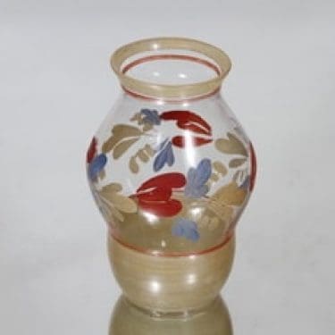 Kauklahden lasi maljakko, käsinmaalattu, suunnittelija , käsinmaalattu, pieni, käsinmaalattu