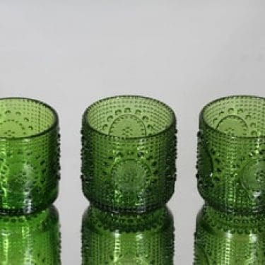 Riihimäen lasi Grapponia juomalasit, vihreä, 3 kpl, suunnittelija Nanny Still,
