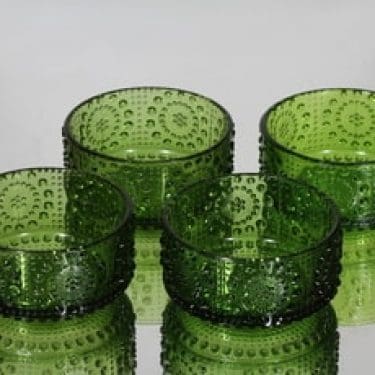 Riihimäen lasi Grapponia annoskulhot, vihreä, 4 kpl, suunnittelija Nanny Still,