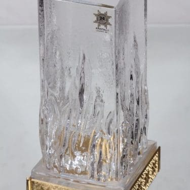 Kumela maljakko, signeerattu, suunnittelija Eino Vänni, signeerattu, kullattu vanne, signeerattu