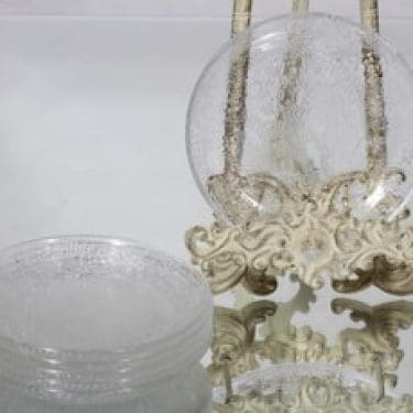 Nuutajärvi Fauna lautaset, kirkas, 6 kpl, suunnittelija Oiva Toikka, pieni