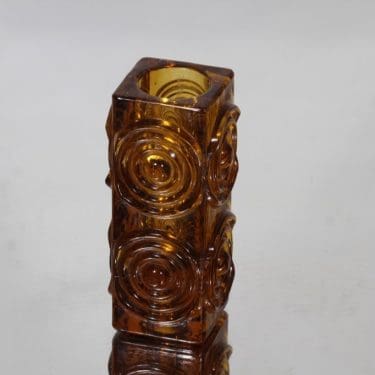 Riihimäen lasi Rengas kääntömaljakko, ruskea, suunnittelija Tamara Aladin,