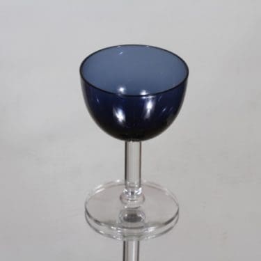 Nuutajärvi 1125 liköörilasi, sininen, suunnittelija Saara Hopea,