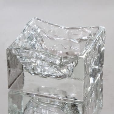 Nuutajärvi Arktis tuhka-astia, kirkas, suunnittelija Björn Weckström, massiivinen