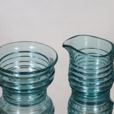 Iittala sokerikko ja kermakko, vihreä, suunnittelija Aino Aalto,