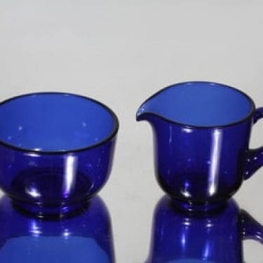 Nuutajärvi 5577|5578 sokerikko ja kermakko, sininen, suunnittelija Saara Hopea,