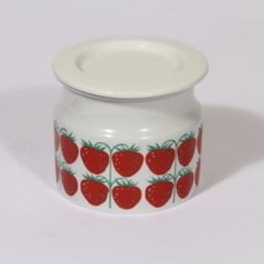 Arabia Pomona purnukka, mansikka, suunnittelija Raija Uosikkinen, mansikka, serikuva, mansikka