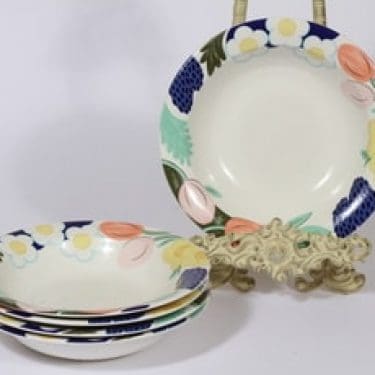 Arabia Arctica Poetica lautaset, syvä, 5 kpl, suunnittelija Dorrit von Fieandt, syvä, serikuva, syvä