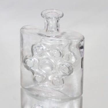 Riihimäen lasi Paukkurauta koristepullo, kirkas, suunnittelija Erkkitapio Siiroinen,