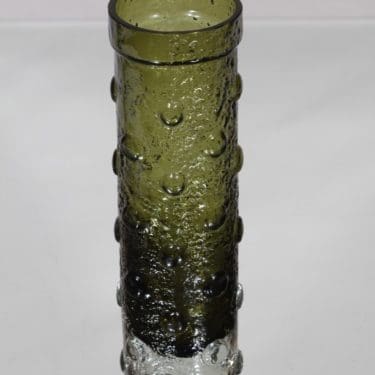 Riihimäen lasi 1462 maljakko, oliivinvihreä, suunnittelija Tamara Aladin,