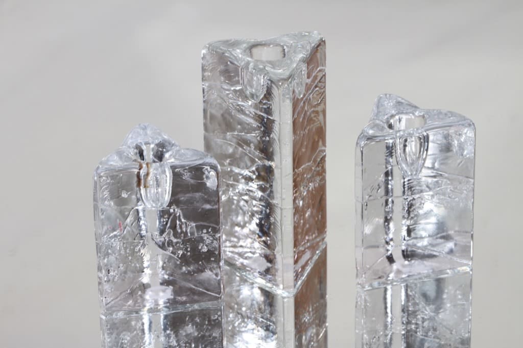 Iittala Arkipelago kynttilänjalat, eri kokoja, 3 kpl, suunnittelija Timo Sarpaneva, eri kokoja, massiivinen, eri kokoja