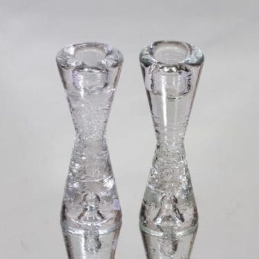 Iittala Arkipelago kynttilänjalat, kirkas, 2 kpl, suunnittelija Timo Sarpaneva, pieni