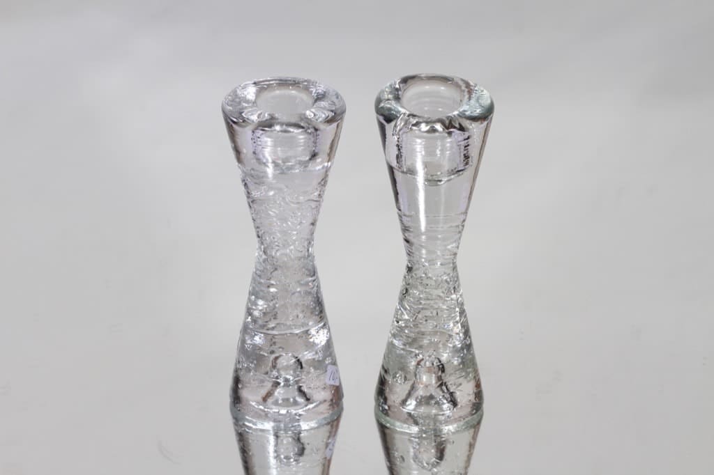 Iittala Arkipelago kynttilänjalat, kirkas, 2 kpl, suunnittelija Timo Sarpaneva, pieni
