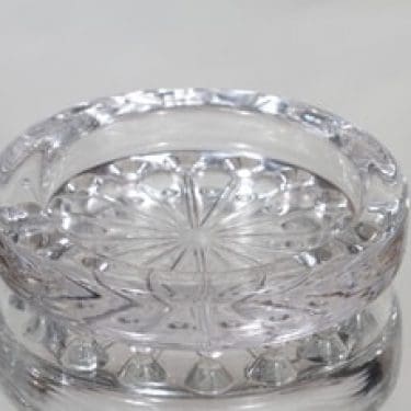 Riihimäen lasi Lumitähti tuhka-astia, sininen, suunnittelija Nanny Still, massiivinen