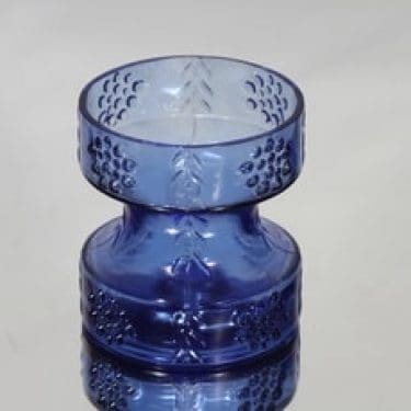 Riihimäen lasi Mesimarja kääntömaljakko, sininen, suunnittelija Tamara Aladin,