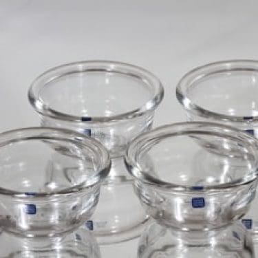 Nuutajärvi Luna jälkiruokakulhot, kirkas, 4 kpl, suunnittelija Kaj Franck,