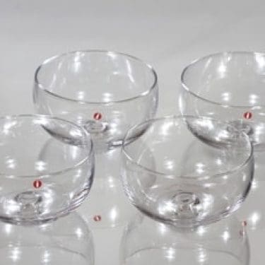 Iittala Kartano jälkiruokakulhot, kirkas, 4 kpl, suunnittelija Tapio Wirkkala,