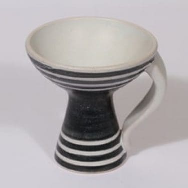 Kupittaan savi maljakko, käsinmaalattu, suunnittelija Atso Eskola, käsinmaalattu, signeerattu, käsinmaalattu