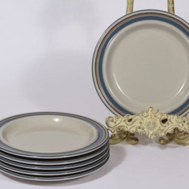 Arabia Uhtua lautaset, 6 kpl, suunnittelija Inkeri Leivo, pieni