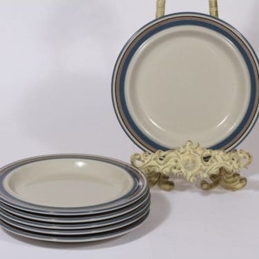 Arabia Uhtua lautaset, 6 kpl, suunnittelija Inkeri Leivo, pieni