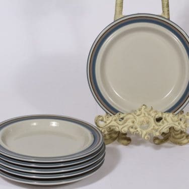 Arabia Uhtua lautaset, 6 kpl, suunnittelija Inkeri Leivo, pieni