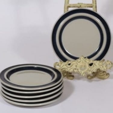 Arabia Anemone lautaset, sininen, 6 kpl, suunnittelija Ulla Procope, pieni