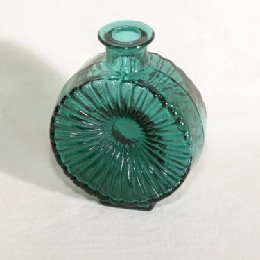 Riihimäen lasi Aurinkopullo koristepullo, turkoosi, suunnittelija Helena Tynell, tumma XII