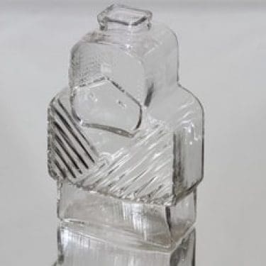 Riihimäen lasi Isoäiti koristepullo, kirkas, suunnittelija Helena Tynell,