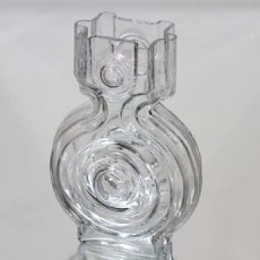 Riihimäen lasi Aitanlukko maljakko, kirkas, suunnittelija Helena Tynell,