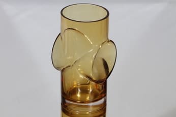 Riihimäen lasi Pablo maljakko, amber, suunnittelija Erkkitapio Siiroinen,