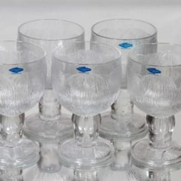 Nuutajärvi Pioni lasit, 20 cl, 5 kpl, suunnittelija Oiva Toikka, 20 cl, 20 cl