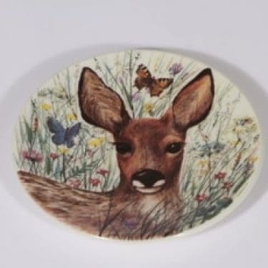 Arabia koristelautanen, Peura, suunnittelija Tuula Lappalainen, Peura, pieni, Peura