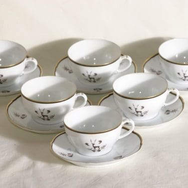 Arabia Diana teekupit, 6 kpl, suunnittelija , art deco