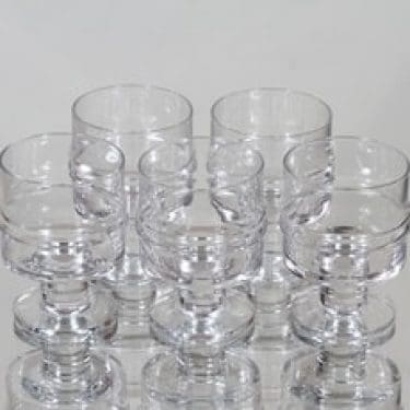 Iittala Pisararengas lasit, 8 cl, 5 kpl, suunnittelija Timo Sarpaneva, 8 cl, 8 cl