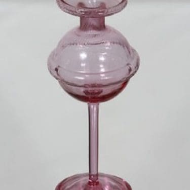 Riihimäen lasi Sulttaani kynttilänjalka, ametisti, suunnittelija Nanny Still,