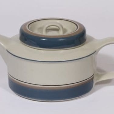 Arabia Uhtua teekaadin, 1.35 l, suunnittelija Inkeri Leivo, 1.35 l, raitakoriste, 1.35 l