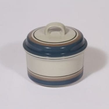 Arabia Uhtua sokerikko, suunnittelija Inkeri Leivo, raitakoriste