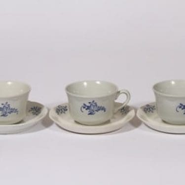 Arabia FQ kahvikupit, kukkakuvio, 3 kpl, suunnittelija , kukkakuvio, kuparipainokoriste, kukkakuvio