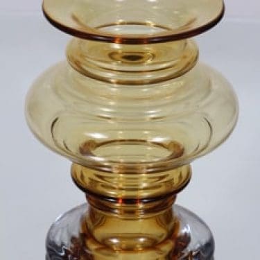 Riihimäen lasi Tornado maljakko, amber, suunnittelija Tamara Aladin,