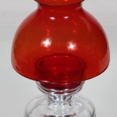 Riihimäen lasi Apollo kynttilälyhty, rubiininpunainen, suunnittelija Nanny Still,