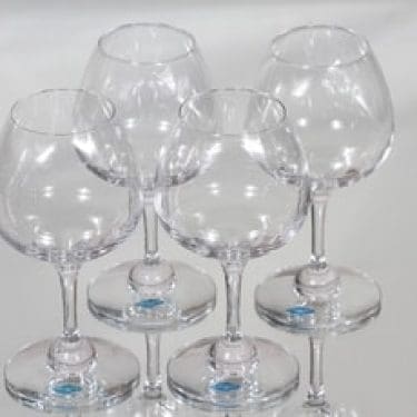 Nuutajärvi Aurora lasit, kirkas, 4 kpl, suunnittelija Heikki Orvola,